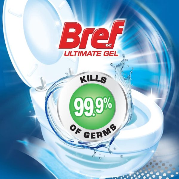 Bref Ultimate Gel White Active+ Ultra Bleach Power, Hospital grade disinfectant Toilet Cleaner gel, 450m(packaging may vary) - Image 4