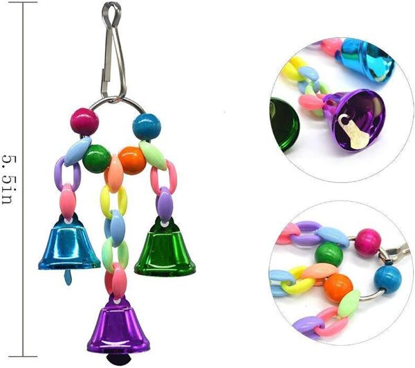 PINCHUANG 7 Packs Bird Swing Chewing Toys- Parrot Hammock Bell Toys Suitable for Small Parakeets, Cockatiels, Conures, Finches,Budgie,Macaws, Parrots, Love Birds