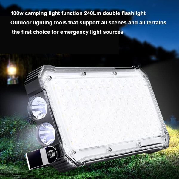 Ultra Bright Rechargeable LED Camping / Work / Flood Light IP66 Built-in Torch and Wireless Phone Charging - Image 4