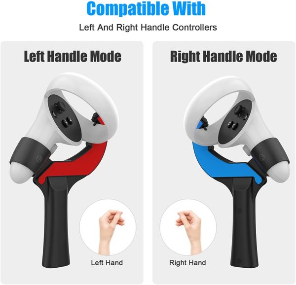 Table Tennis Paddle Grip Handle for Oculus Quest 2 Touch Controllers VR Controller Paddle Handle Silicone VR Game Grip Handle for Left and Right Hand Realistic Experience - Image 3