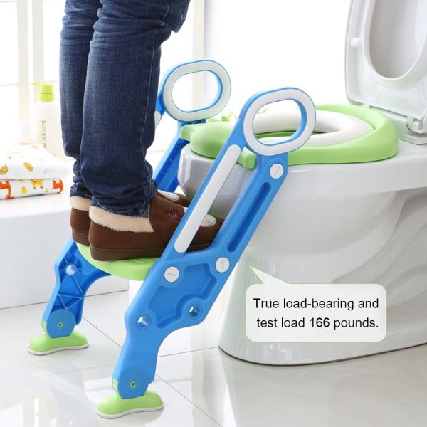 Potty Training Seat for Kids, FOME Toilet Seat for Potty Training Step Trainer Ladder Toilet Training Potty Seat Sturdy Comfortable Built in Non-Slip Steps Soft Pad for Baby Boys Girls - Image 3