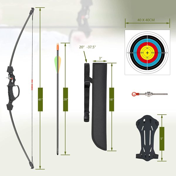 Aimdor Archery Kids Bow and Arrow Set Youth Bow and Arrow Birthday Gift Bow Kids Bow Beginner Bow Practice Bow with 8 Arrows and Accessories for Outdooor Practice - Image 3