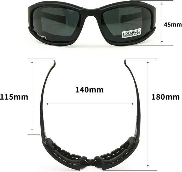 Transition Polarized Daisy One X7 Army Sunglasses, Military Goggles 4 Lens Kit Tactical Goggles - Image 7