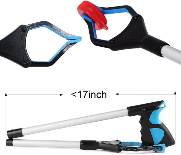 32" Foldable Grabber Reacher, 2 Packs, Rotating Gripper Mobility Aid Reaching Assist Tool Trash Picker, Litter Picker, Garden Nabber, Arm Extension, Pick Up Grabber Reaching Tool (2 Pack-Skyblue) - Image 5