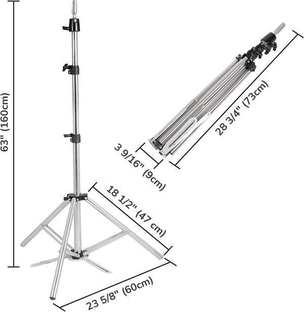 Yescom 63" Hair Training Mannequin Head Holder Tripod Stand Stainless Steel Adjustable