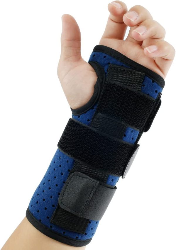 Carpal Tunnel Wrist Brace Wrist Support Breathable and Warm Hand Support Brace Adjustable Metal Splint Stabilizer Unisex Compression Hand Support Tendonitis Arthritis Pain Relief Stabilizer(Left) - Image 3