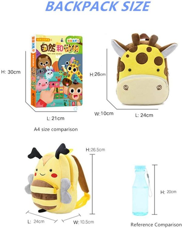 MITOWERMI Cute Toddler Backpack Preschool Baby Bag Plush Animal Cartoon Mini Travel Bag for Girl Boy 1-5 Year Old - Image 2