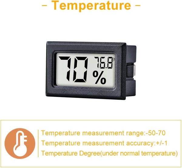 TAIWEI 6 Pack Mini Small Digital Electronic Temperature Humidity Meters Gauge Indoor Thermometer Hygrometer LCD Display Fahrenheit (?? for Humidors, Greenhouse, Garden, Cellar - Image 5