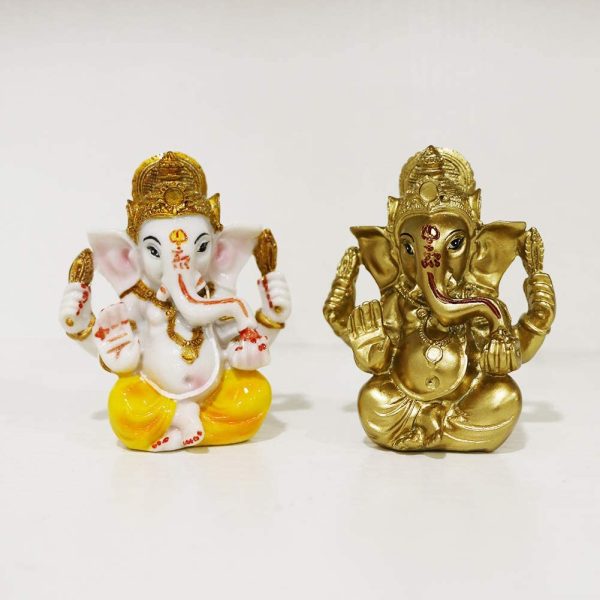 Indian Ganesh Idol Car Dashboard - Hindu Ganesha Statue Elephant God India Ganpati Lord Murti Mandir Diwali Gifts Yoga Zen Meditation Room Altar Shrine Kit Temple Puja Pooja Items Decor - Image 2