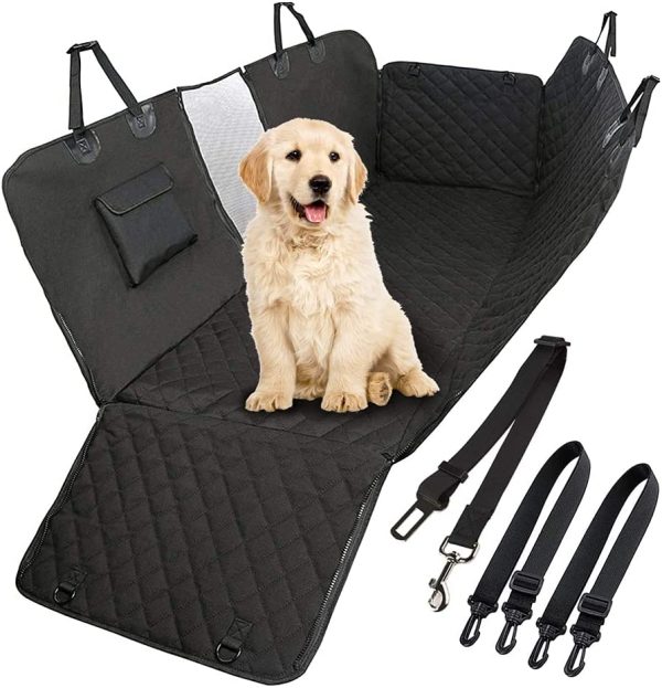 Dog Seat Cover with View Mesh, Waterproof Dog Car Seat Covers, Scratch Prevent Antinslip Dog Car Hammock for Trucks ,Cars and SUV