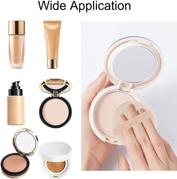 Wellehomi Makeup Powder Puffs, Triangle Velour Powder Puffs, Round Powder Puffs Wet Dry Makeup Tool Apply for Daily Makeup Such as Foundation, Cream, Blush (Beige) - Image 6