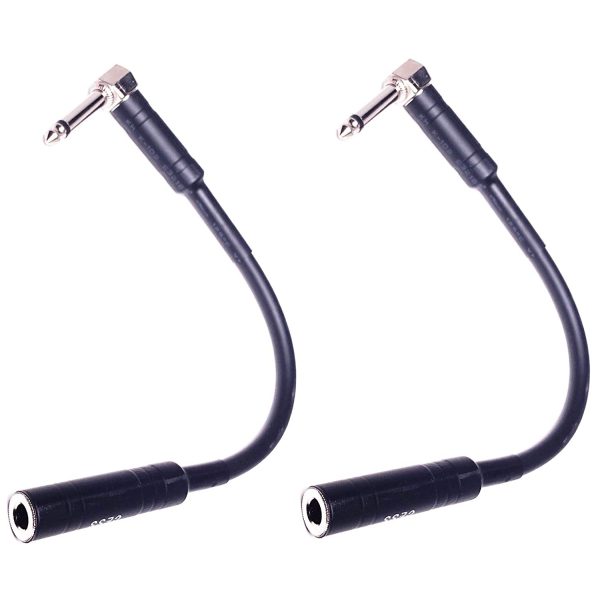 CESS-090 Low-Noise Right Angle 1/4 TS Male to Female Guitar Extension Cable, 2 Pack - Image 4