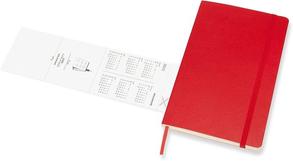 Moleskine 2022 Weekly Notebook Soft Cover Diary, Large, Scarlet Red - Image 4