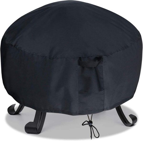 Saking Patio Fire Pit Cover Round 26 x 12 inch Waterproof Windproof Anti-UV Heavy Duty Gas Firepit Furniture Table Covers - Image 6