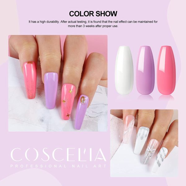 COSCELIA Gel Nail Polish Kit, 10Pcs Soak Off U V/LED Gel Polish Set Long Lasting Gel, Nude Solid Glitter Color Nail Art Set for Women Manicure Home DIY Nail Salon Set 7ml Each Bottle - Image 2