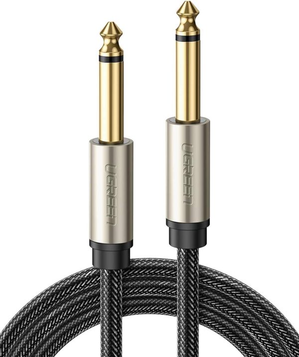 Premium 6.35mm Mono Jack 1/4" TS Cable Unbalanced Guitar Patch Cords Instrument Cable Male to Male with Zinc Alloy Housing and Nylon Braid (3FT) - Image 4