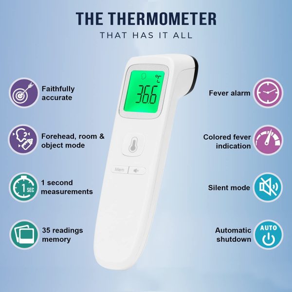 Ritalia? Digital Thermometer Non-Touch for Babies, Kids and Adults- TGA Approved - Infrared Sensors for Fast Clinically and Accurate Readings in 1s - 3 Color LCD Screen - Battery Included - Image 3