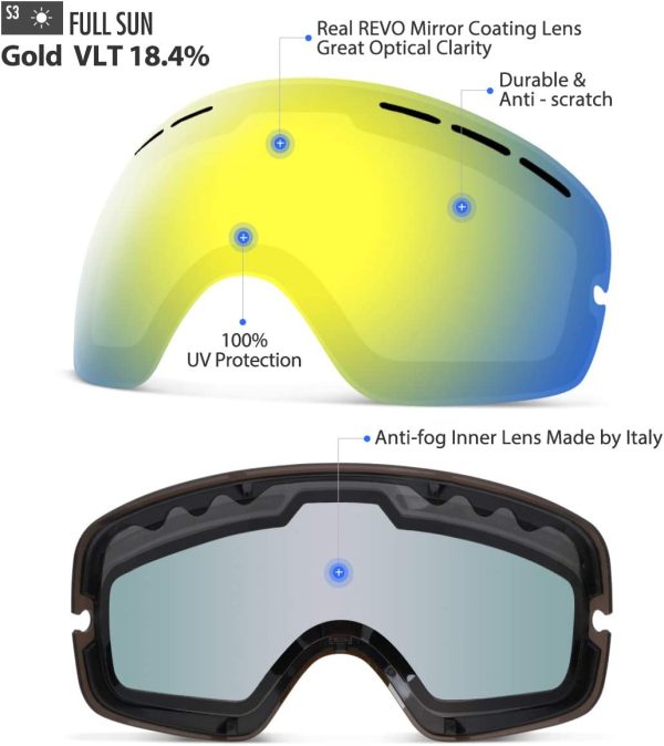 COPOZZ Kids Ski Goggles, G3 Children Snow Snowboard Goggles - OTG UV400 for Child Youth - Image 5