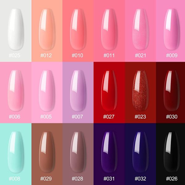 Nail Gel Polish Set 18 Pcs Soak Off Nail Polish Set Fall Winter Colors Nail Polish U V Led Gel Polish with Base Coat and Glossy Top Coat for Women - Image 8