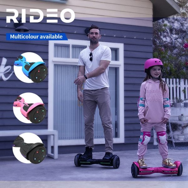 RIDEO Q3-C Hoverboard UL 2272 approved Electric Self balance Scooter 36v DC brushless dual 250w hub motor LED RGB light Bluetooth - Blue - Image 8