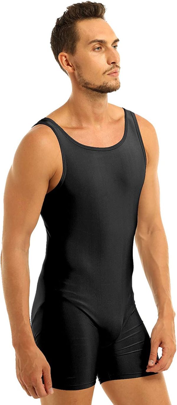 TiaoBug Mens Stretchy One Piece Sleeveless Tank Unitard Bodysuit Sport Workout Dance Biketard