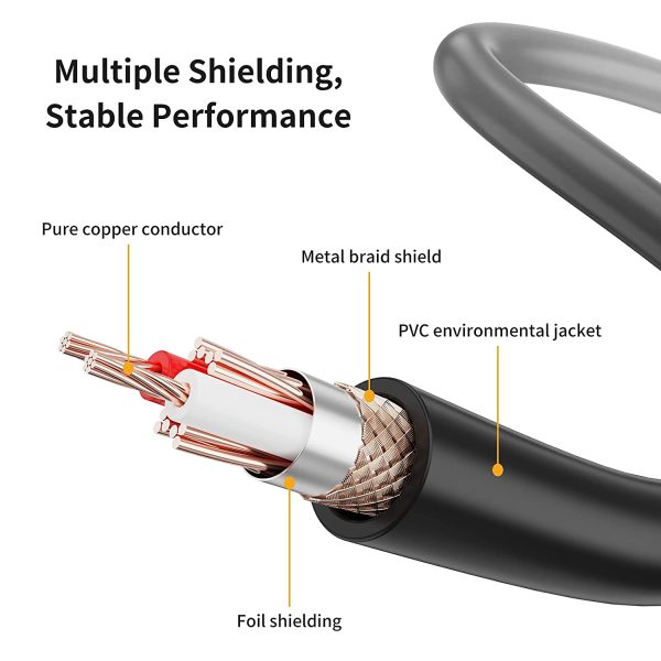 CableCreation (1/8 Inch) 3.5mm to XLR Cable, Balanced XLR Female to 3.5mm Microphone Cable 3 Feet/0.9M, Black - Image 5