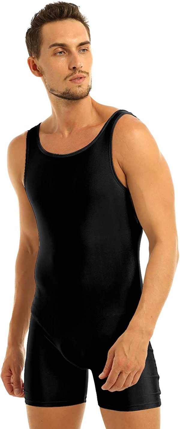 TiaoBug Mens Stretchy One Piece Sleeveless Tank Unitard Bodysuit Sport Workout Dance Biketard - Image 4