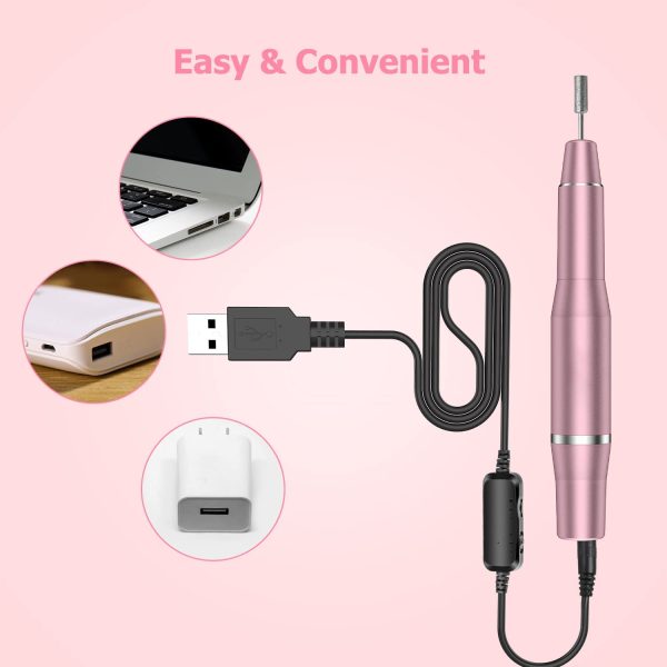 Portable Electric Nail Drill, Professional Nail File for Acrylic, Gel Nails Manicure Pedicure Polishing with 11Pcs Nail Drill Bits, For Shaping, Polishing, Removing Acrylic Gel Nails - Image 8