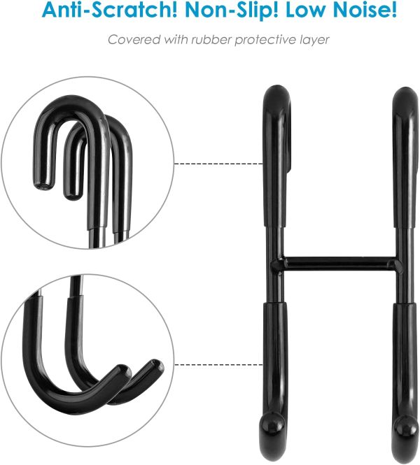 Shower Door Hooks (3-Pack), Over Door Hooks for Bathroom Frameless Glass Shower Door, Towel Hooks, Shower Squeegee Hooks, Black - Image 5