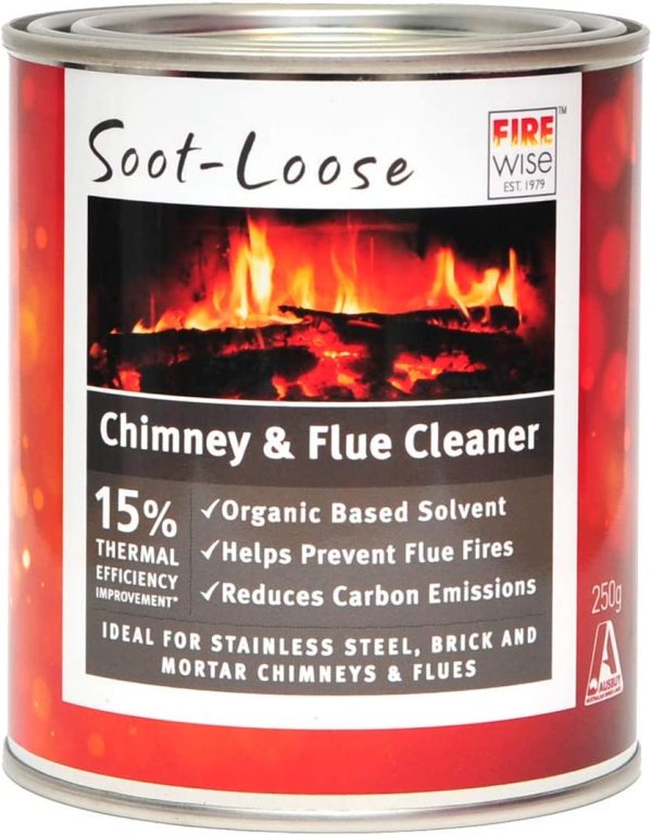 Soot-Loose Australia??s #1 Chimney and Flue Cleaner, Dissolves Tar and Creosote that has Accumulated over Time, Increases Heater Efficiency and Reduces Smoke Emissions, Helps to Prevent Dangerous Flue Fires, Trusted for Over 35 Years ?C 1 x 250g Tin - Image 3