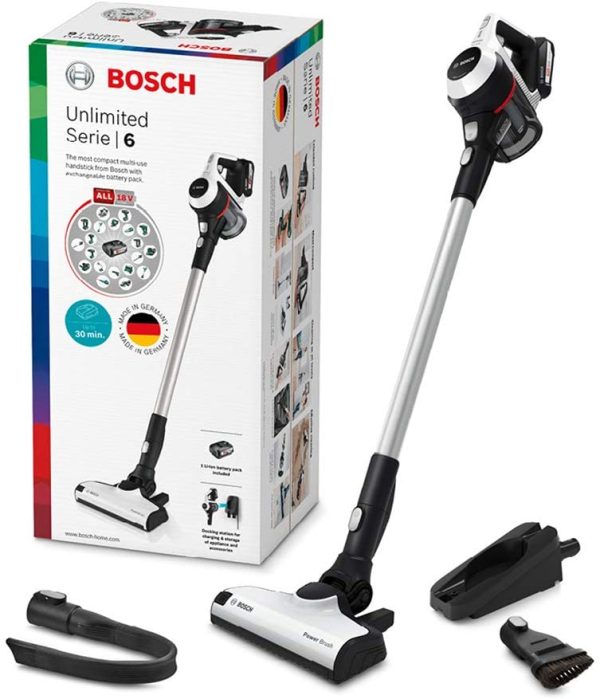 Bosch Unlimited Serie 6 Rechargeable Cordless Vacuum Cleaner, White, BCS61113AU - Image 2