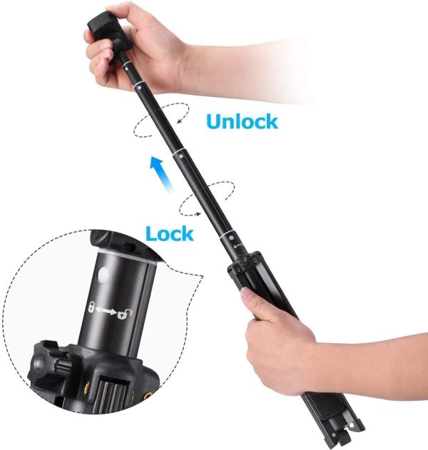 Selfie Stick Tripod for iPhone, 137 cm Extendable Phone Tripod Stand with Remote Shutter & Phone Holder, Portable Travel Tripod with Carrying Bag - Image 5