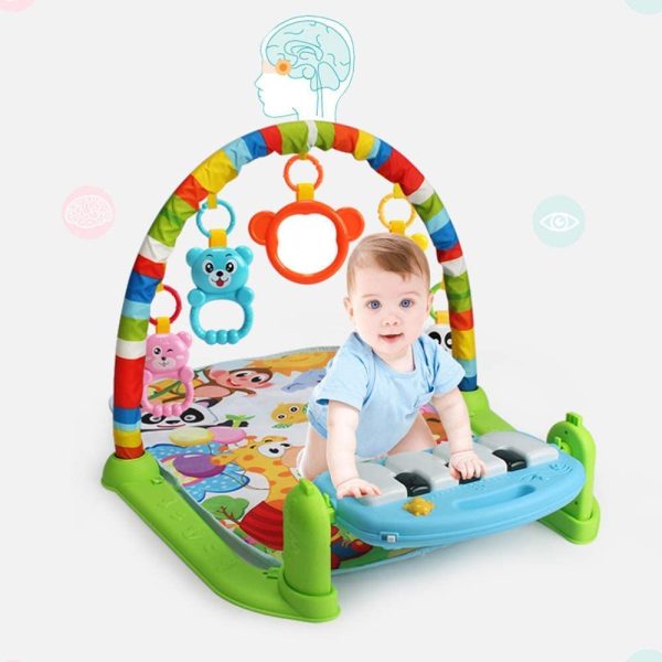 Kaichen Kick and Play Piano Gym, Baby Play Mat Newborn Toy, Lay, Sit and Play, Activity Toys, Game Crawling Mat Activity Fitness Music for Baby (Green)