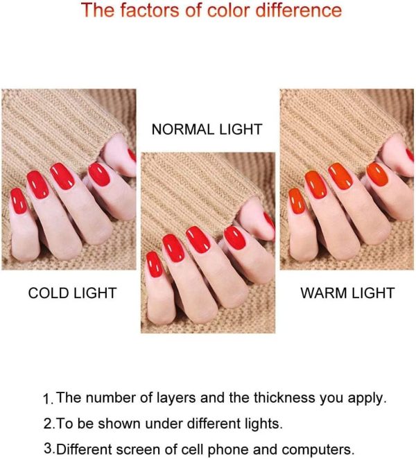 Vishine Soak-Off UV LED Gel Polish Nail Art Manicure Lacquer Orange Red Color 019 - Image 2