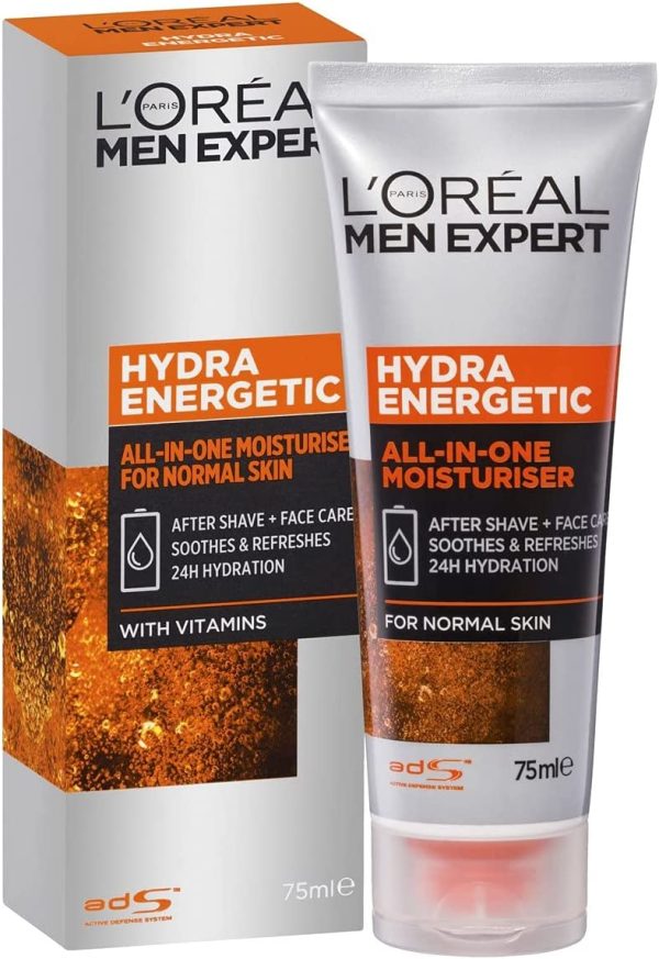 L'Or??al Paris Men Expert Hydra Energetic All in One Moisturiser, Aftershave and Face Cream, for Dry and Tired Skin, with Guarana and Vitamin C, 75ml - Image 7