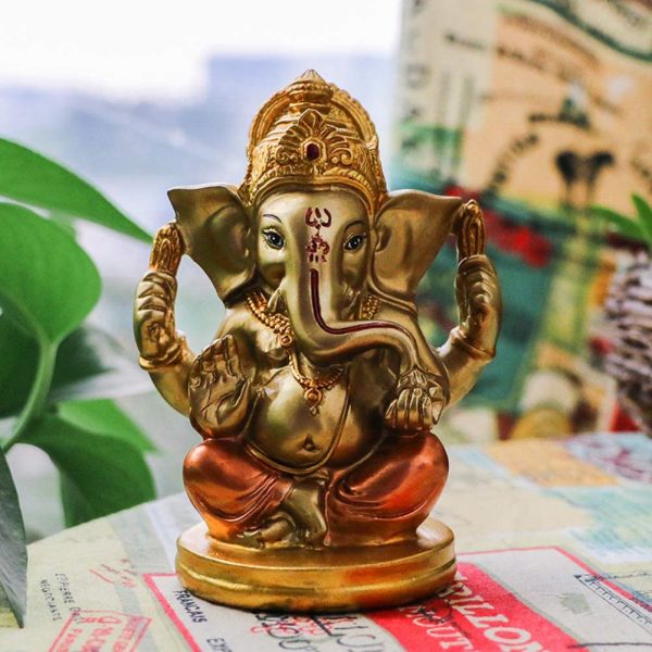 Indian God Lord Ganesha Statue - Hindu God Ganesh Idol for Car Dashboard - India Wedding Diwali Gifts Meditation Yoga Room Altar Decoration - Image 2