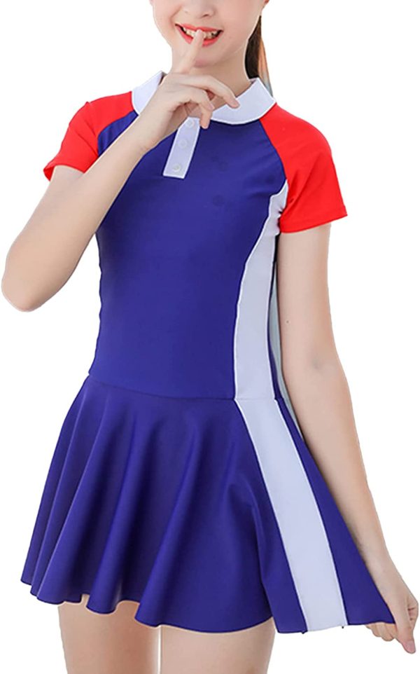 FEESHOW Girls Tennis Dress with Underpants Kids Sport Dress Junior Netball Dress Golf Dress Sportswear