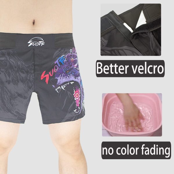 SUOTF MMA Shorts for Men Fight Shorts Men BJJ Boxing Trunks for Men Grappling