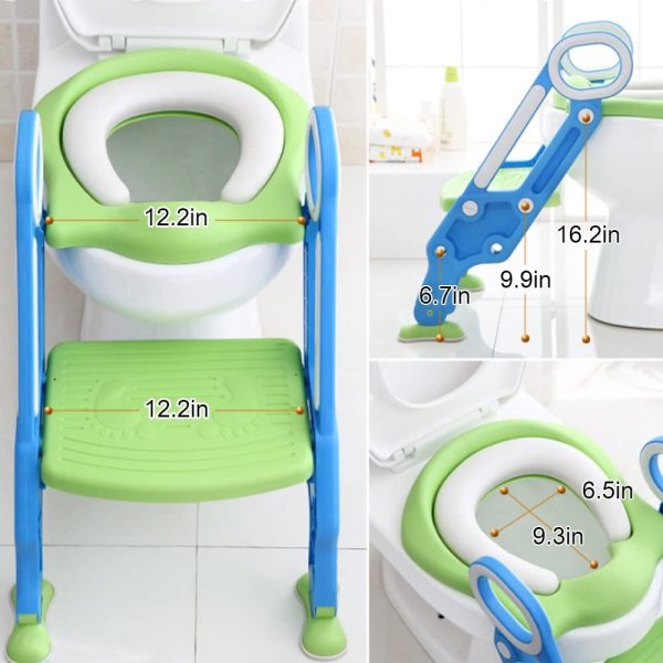 Potty Training Seat for Kids, FOME Toilet Seat for Potty Training Step Trainer Ladder Toilet Training Potty Seat Sturdy Comfortable Built in Non-Slip Steps Soft Pad for Baby Boys Girls - Image 7