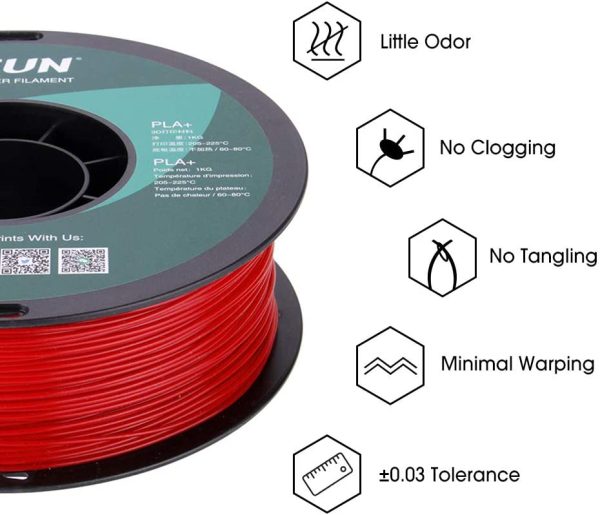 PLA+ 3D Printing Filament PLA PRO Plus Spool 1.75mm 1KG Dimensional Accuracy +/- 0.05mm for 3D Printers,Fire Engine Red - Image 5