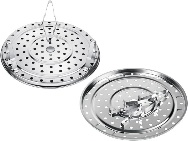 Steamer Rack 8.5/10.2 Inches 304 Stainless Steel Steaming Rack Steam Tray with Removable Legs for Steamer Cookware Instant Pressure Cooker Multi-Functional Steamer Basket (8.5in (22cm)) - Image 3