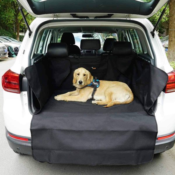 Dog Car Boot Cover SUV Liner for Dogs Puppies Rear Trunk Cargo Hammock Dog Car Floor Protecor Waterproof Nonslip Double Layers Thickened Large Size(130 * 102 * 44cm) Black - Image 2