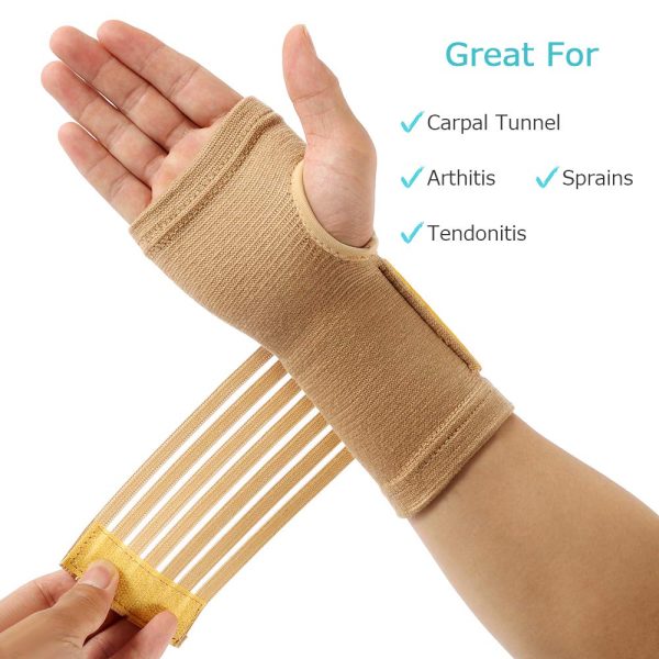 Carpal Tunnel Wrist Brace Pair with Adjustable Compression Strap Hand Palm Wrist Support for Carpal Tunnel Tendonitis Wrist Pain Hand Pain Sports Injuries Two Pieces - Image 8