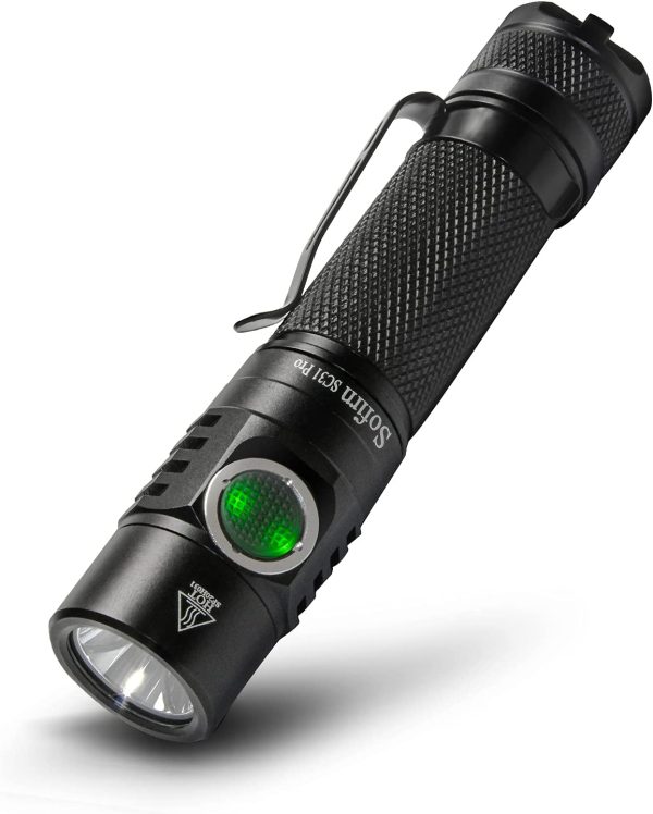 SC31 Pro Rechargeable Flashlight 2000 Lumen, Pocket Light with Powerful SST40 LED, Anduril UI for Camping Hiking Fishing etc, Battery and USBC Cable Included - Image 8