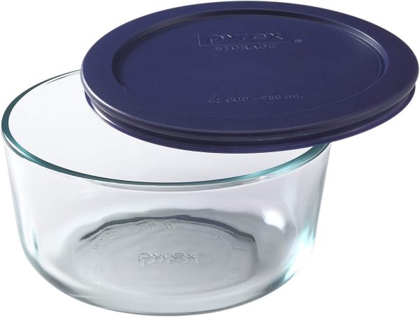 Simply Store Glass Food Containers With BPA Free Plastic Blue Lids (10-Piece Set)