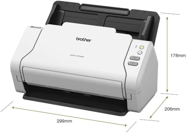 Brother ADS-2700W Document Scanner, Wireless/USB 2.0, Desktop, 2-Sided Scanning, 35PPM, A4 Scanner, Includes AC Adapter, USB Cable and Document Management and Business Card Software - Image 6