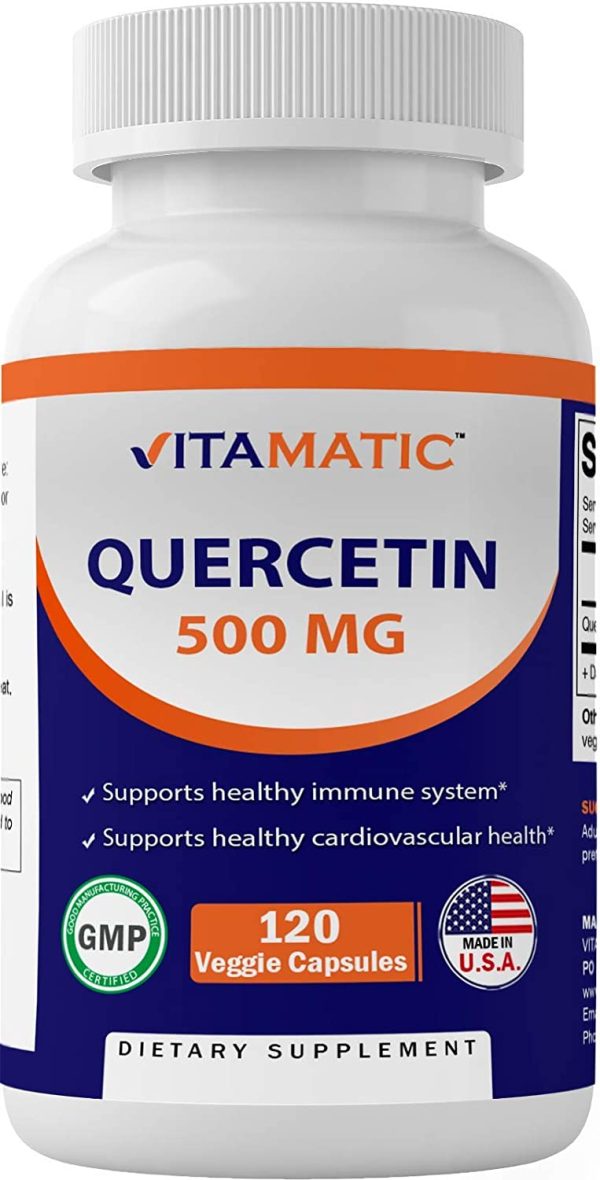 Vitamatic Quercetin 500 mg, 120 Vegetarian Capsules (Non-GMO, Gluten Free, Vegan) - Supports Cardiovascular Health, Helps Improve Anti-Inflammatory & Immune Response, - Image 4