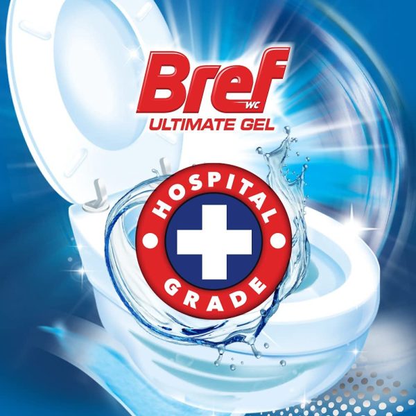 Bref Ultimate Gel White Active+ Ultra Bleach Power, Hospital grade disinfectant Toilet Cleaner gel, 450m(packaging may vary) - Image 5