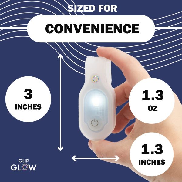 ClipGlow Rechargeable Night Light Nurse Nightshift Hands Free Lightweight Emergency Flashlight for Walking Running Pets Outdoors (Blue) - Image 4