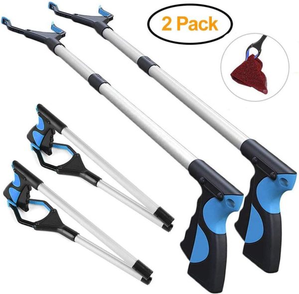 32" Foldable Grabber Reacher, 2 Packs, Rotating Gripper Mobility Aid Reaching Assist Tool Trash Picker, Litter Picker, Garden Nabber, Arm Extension, Pick Up Grabber Reaching Tool (2 Pack-Skyblue) - Image 6